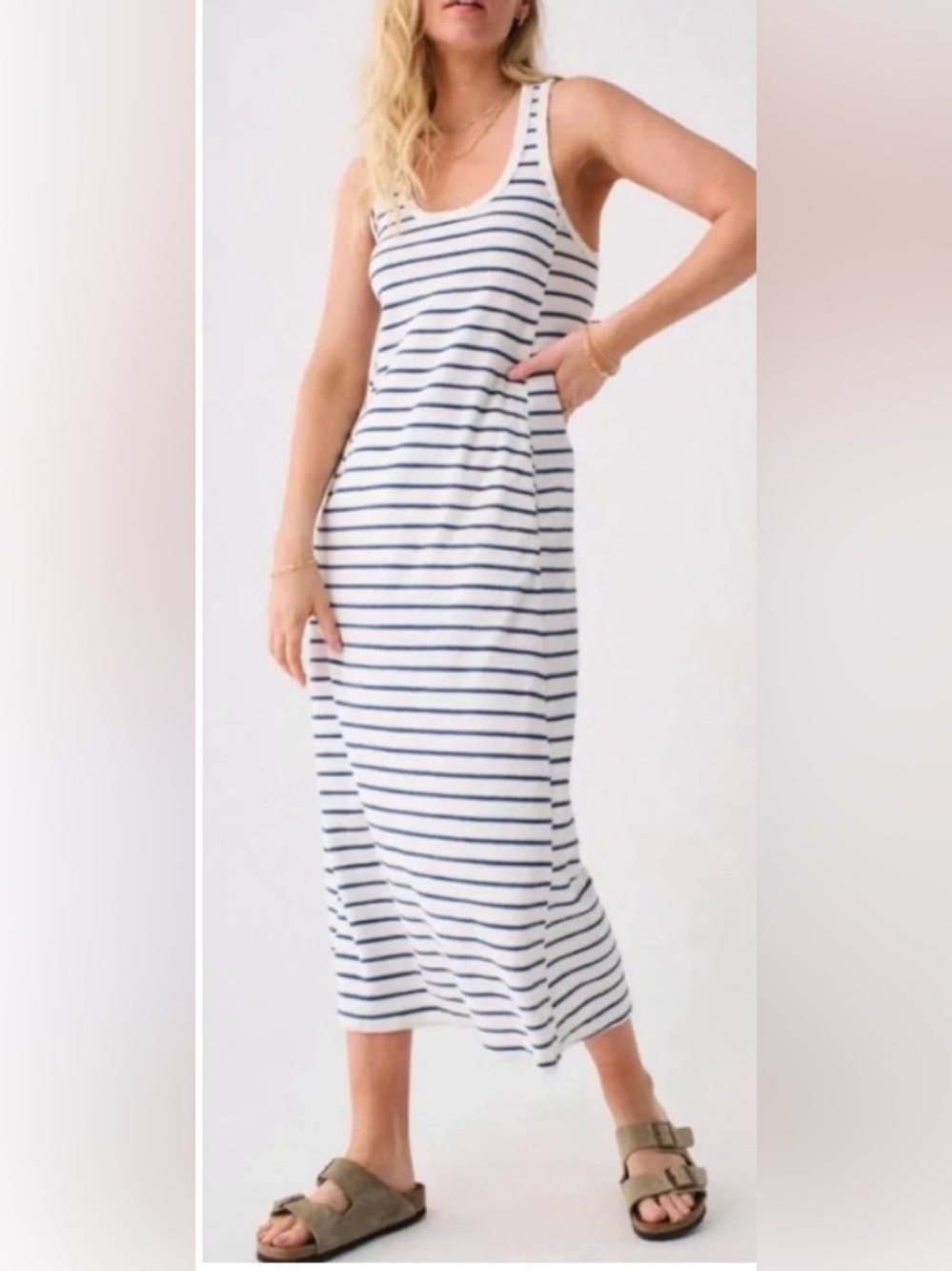 Faherty Cabana Towel Terry Dress Navy Surf Stripe